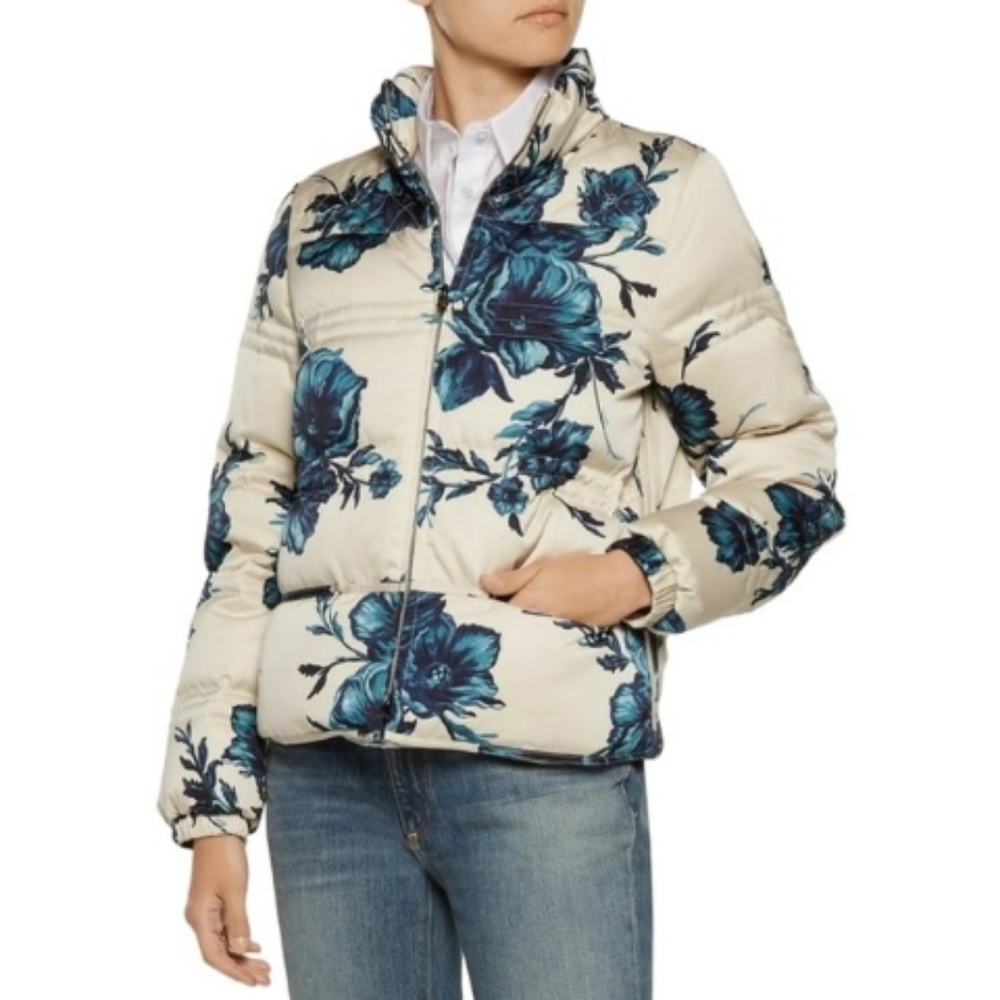 Tory Burch Ronda Down Filled Floral Puffer Jacket